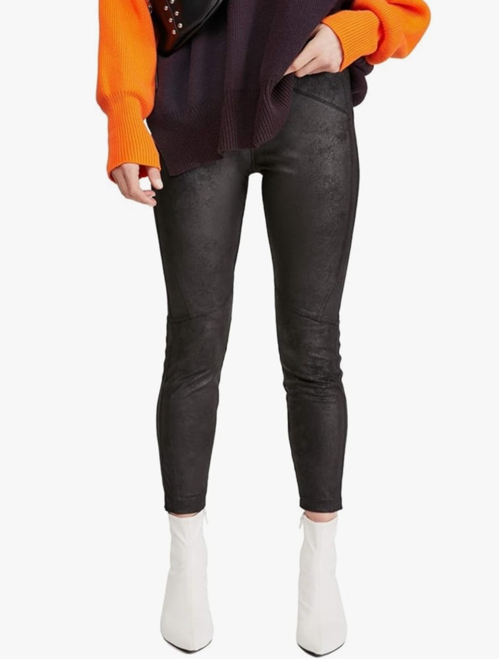 Free People Midnight Vegan Suede Skin Pants